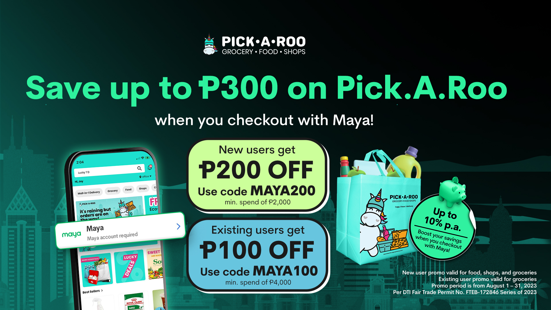 Get up to ₱300 OFF on Pick.A.Roo when you checkout with Maya!